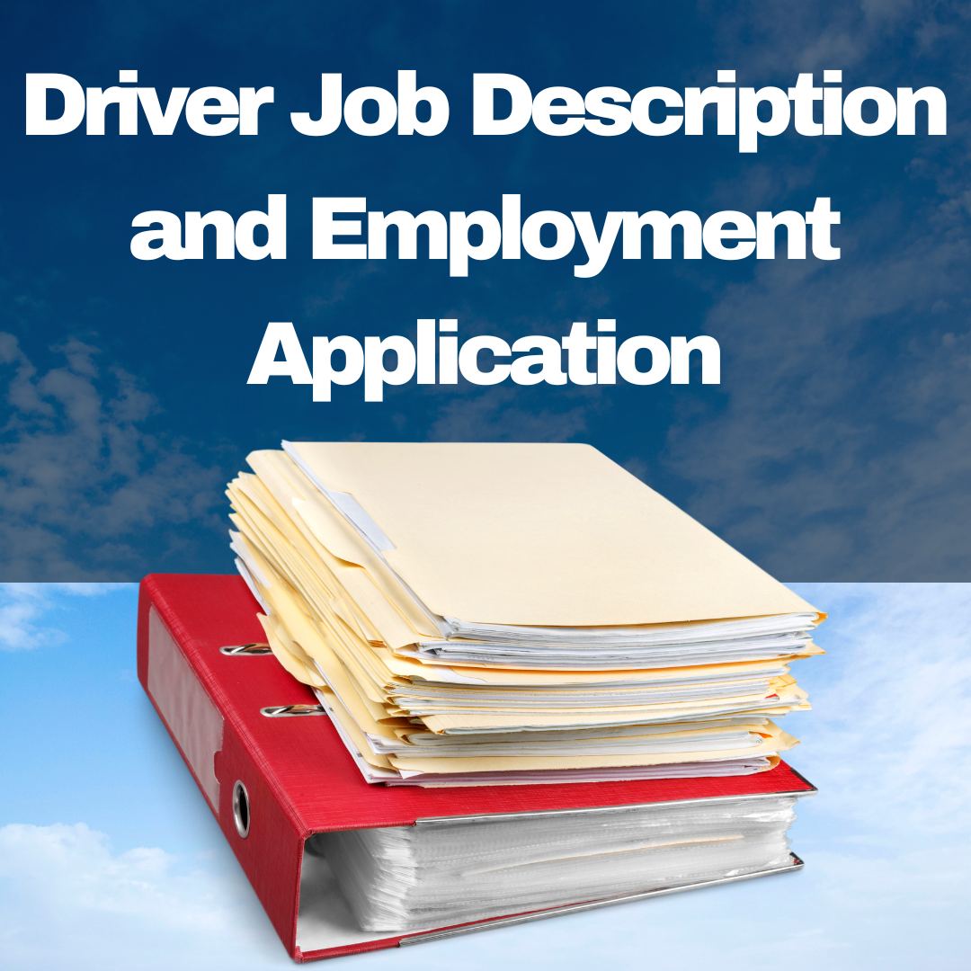 Driver Job Description l Employment Application (Bundle Deal)